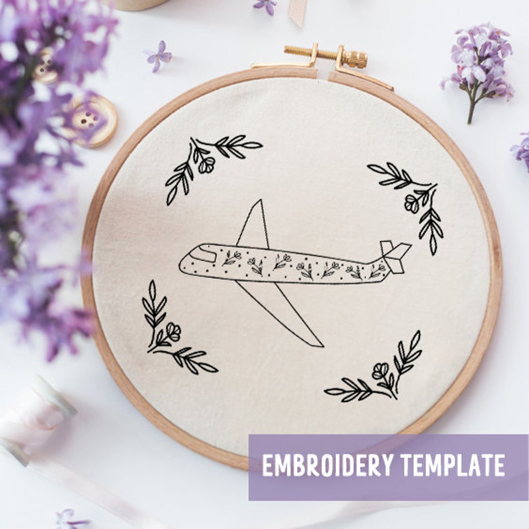 Set of 3 Travel Embroidery Designs, Travel Embroidery Ornaments, DIY Gift Idea, Hoop Art, Hand