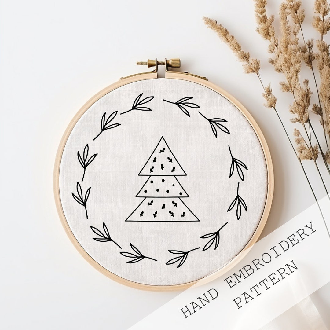 Pine Tree Hand Embroidery Pattern: Christmas Ornament Decor (PDF ...