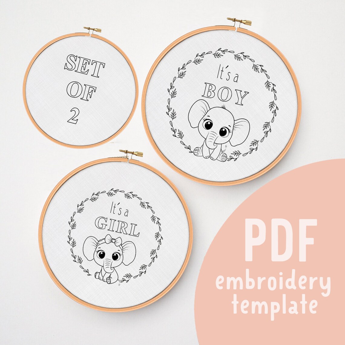 Embroidery Pattern Elephant Embroidery Nursery Embroidery Etsy