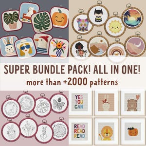 SUPER PACK, all access cross stitch patterns, Mega offer embroidery patterns, present and futur includes, Super Bundle pack, Access lifetime
