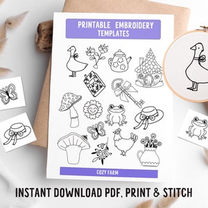 Farm Stick and Stitch Embroidery file, Floral Embroidery, Western Designs, Farm print and Stitch, DIY Embroidery, Printable Stick and Stitch
