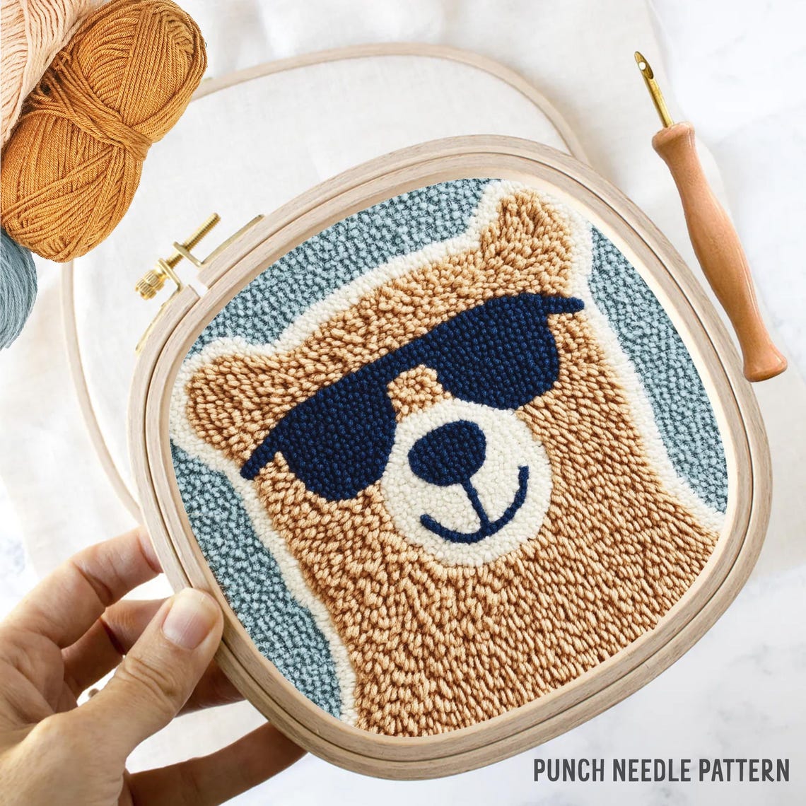 Bear Punch Needle Pattern: Easy DIY Home Decor, Needlework (PDF Pattern ...