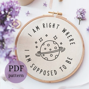 Diy embroidery Embroidery pattern PDF Hand Embroidery Printable pattern Motivational Embroidery Hand embroidery PDF, DIY Embroidery, 6 sizes