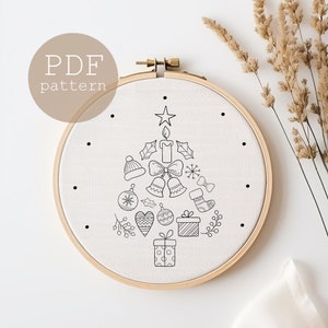 Christmas Tree Embroidery, Winter Christmas Embroidery, Christmas Diy, Diy Gift,Christmas Decor Embroidery, Floral Embroidery, DIY Craft