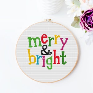 colorful Christmas Cross Stitch Pattern,Cross Stitch Patterns christmas,Cross stitch,Counted Cross Stitch Pattern,quote cross stitch pattern
