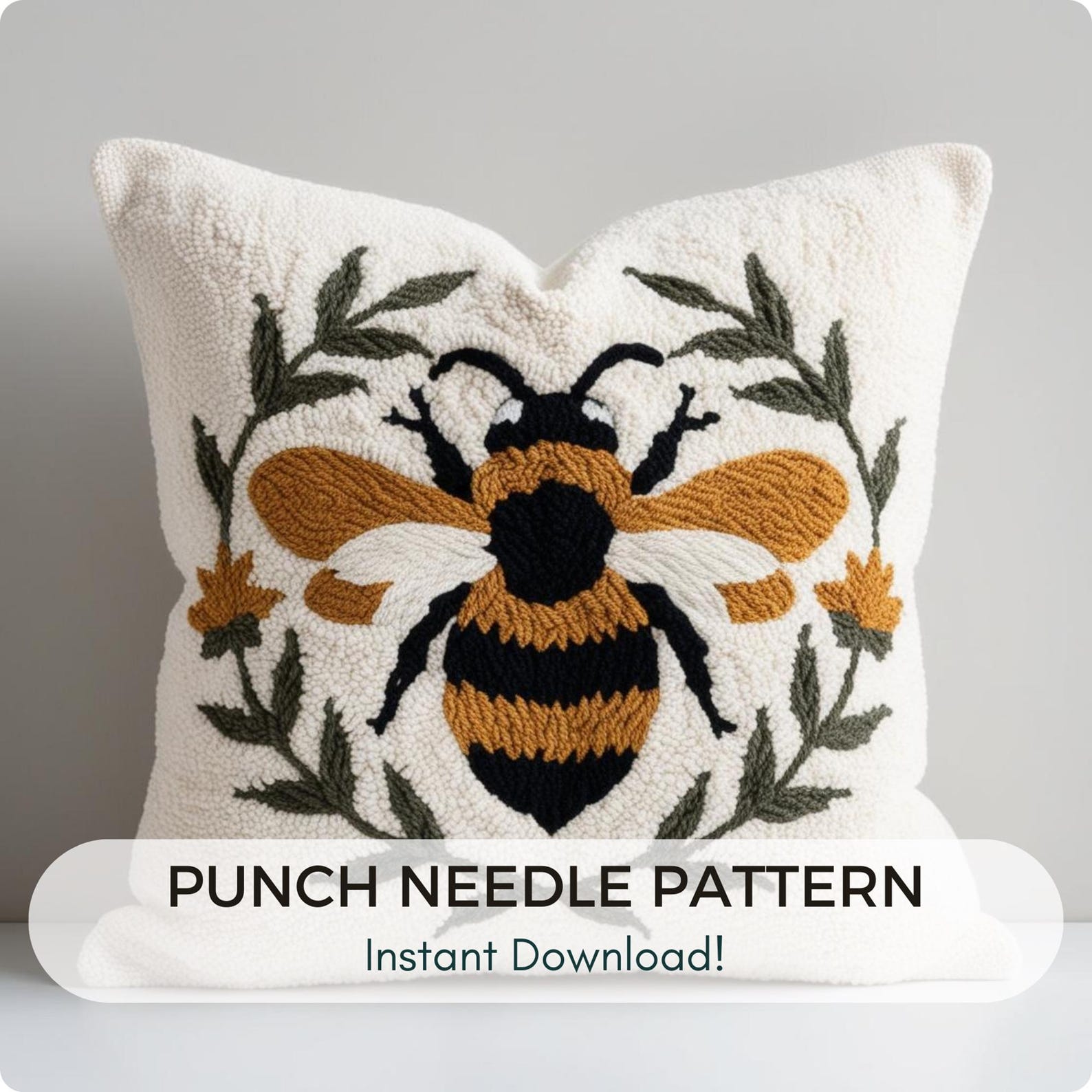 Bumble Bee Punch Needle Pattern: Honeycomb Insect Art, Beginner Craft ...