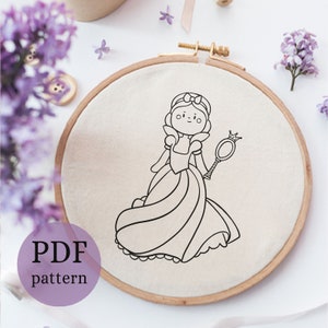 Magic Embroidery motif, princess Embroidery, Digital Download Embroidery, hand Embroidery Pattern, Self Gift, handmade Gift, kids room decor