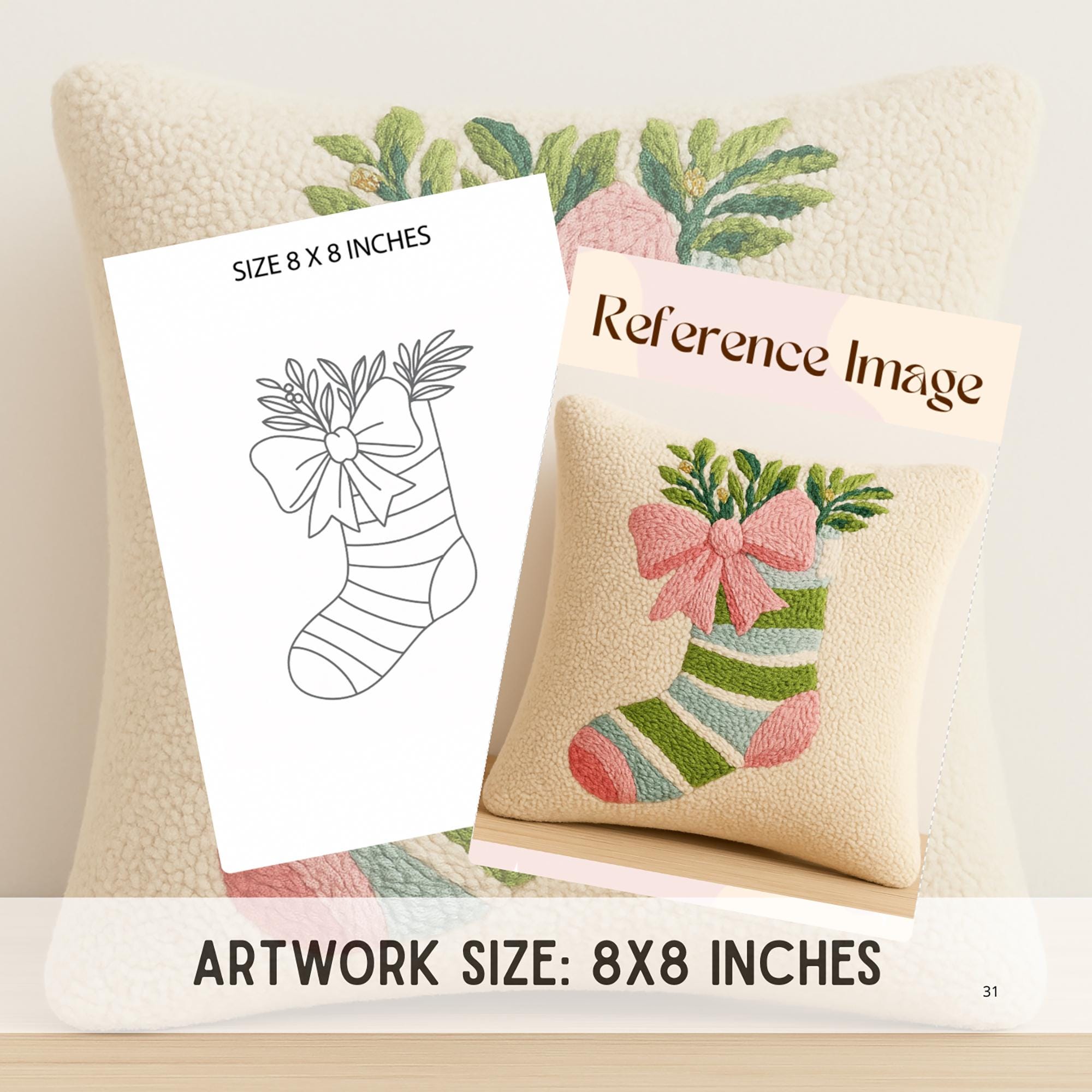 Christmas Stocking Punch Needle Pattern: DIY Embroidery (PDF) - Etsy