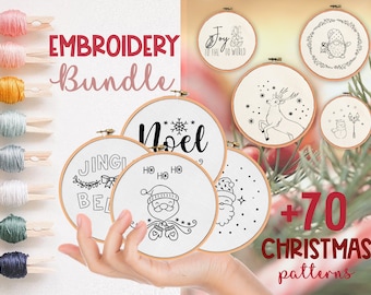 SUPER PACK! more than 70 patterns, Modern embroidery pattern, Merry christmas embroidery pattern, Winter embroidery pattern, gift idea