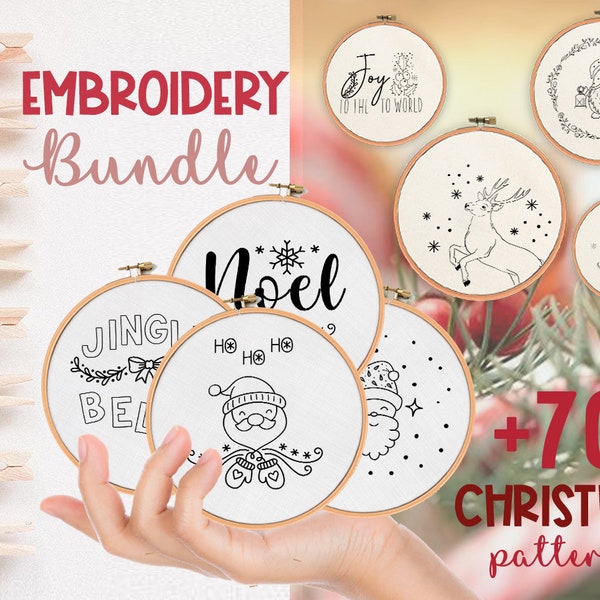 SUPER PACK ! Plus de 70 motifs, motif de broderie moderne, motif de broderie joyeux Noël, motif de broderie d'hiver, idée cadeau