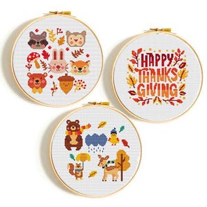 thanksgiving cross stitch pattern. fall cross stitch pattern,animals cross stitch pattern,Thanksgiving day cross stitch pattern, embroidery