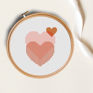 Heart Embroidery,Boho Cross stitch,valentine's stitch, heart LOVE xstitch,Boho heart pattern,Cross stitch Valentines day,Modern Cross stitch