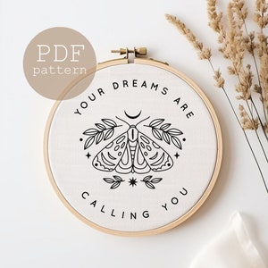 Inspirational Quotes embroidery, motivational hand embroidery pattern, stitching, embroidery, pdf file ,crystal ball,  PDF download pattern