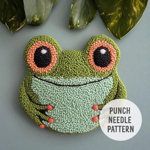 Frog Punch Needle Coaster Pattern: DIY Home Decor (PDF Pattern)