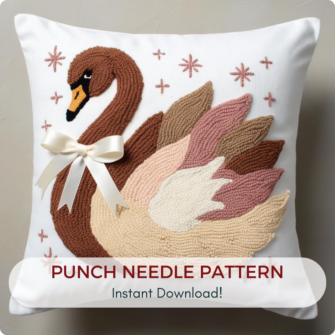 Swan Punch Needle Pattern: DIY Bird Embroidery Design (PDF Pattern) - Etsy