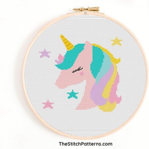 Unicorn Cross Stitch Pattern PDF, girl Cross Stitch, Unicorn Embroidery, Unicorn nursery decor,Cute Nursery Decor, Digital cross stitch, pdf