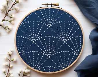 Sashiko Embroidery Pattern: Japanese Sampler Design (PDF)