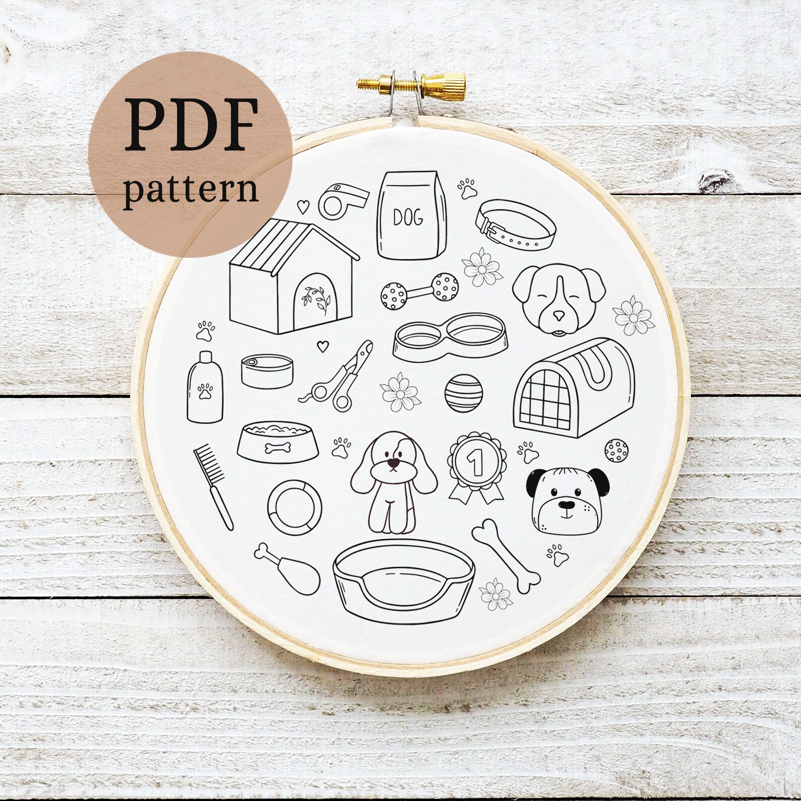 Dog Embroidery Pattern Hand Embroidery Pattern in PDF Pet - Etsy