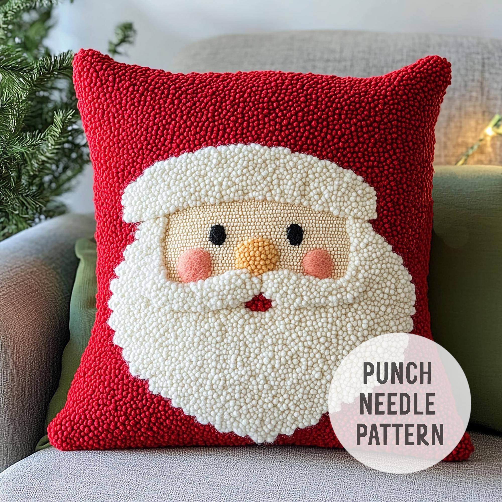 Santa Needlepoint Pillow - Etsy display picture 1