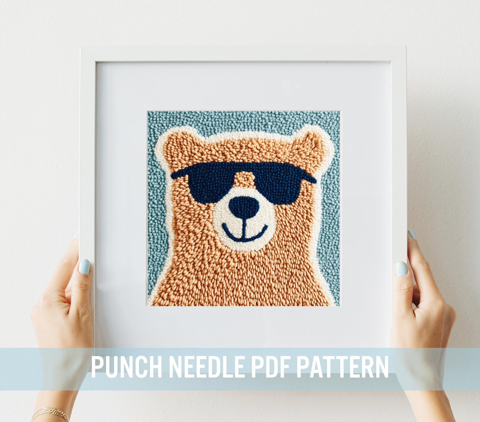 Bear Punch Needle Pattern: Easy DIY Home Decor, Needlework (PDF Pattern ...