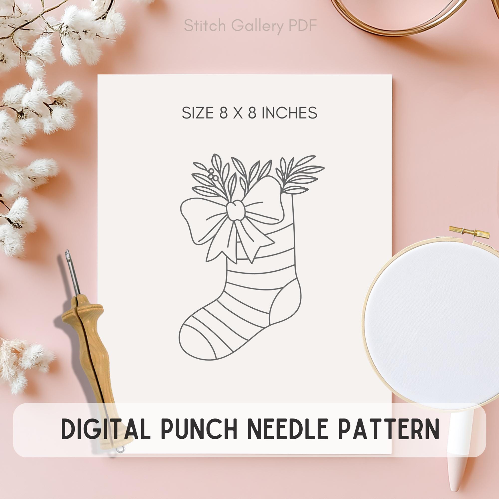 Christmas Stocking Punch Needle Pattern: DIY Embroidery (PDF) - Etsy