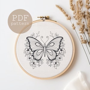 花の蝶の刺繍パターン 花の刺繍パターン 昆虫の刺繍 花の手刺繍