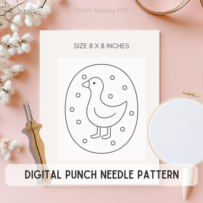 Goose Punch Needle Pattern, Farmhouse Decor, Hoop Art, Needlecraft (PDF ...