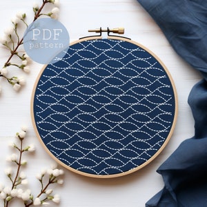 Embroidery Transfers, Sashiko Embroidery Pattern, Sashiko Mending, Sashiko Embroidery, Japanese Sampler Patterns,PDF  instant download