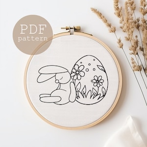 Sleeping Bunny Embroidery, Rabbit Craft, Whimsical Needlework, Hand Embroidery pattern, Bunny Crafting, DIY Bunny Stitch, Spring Stitching