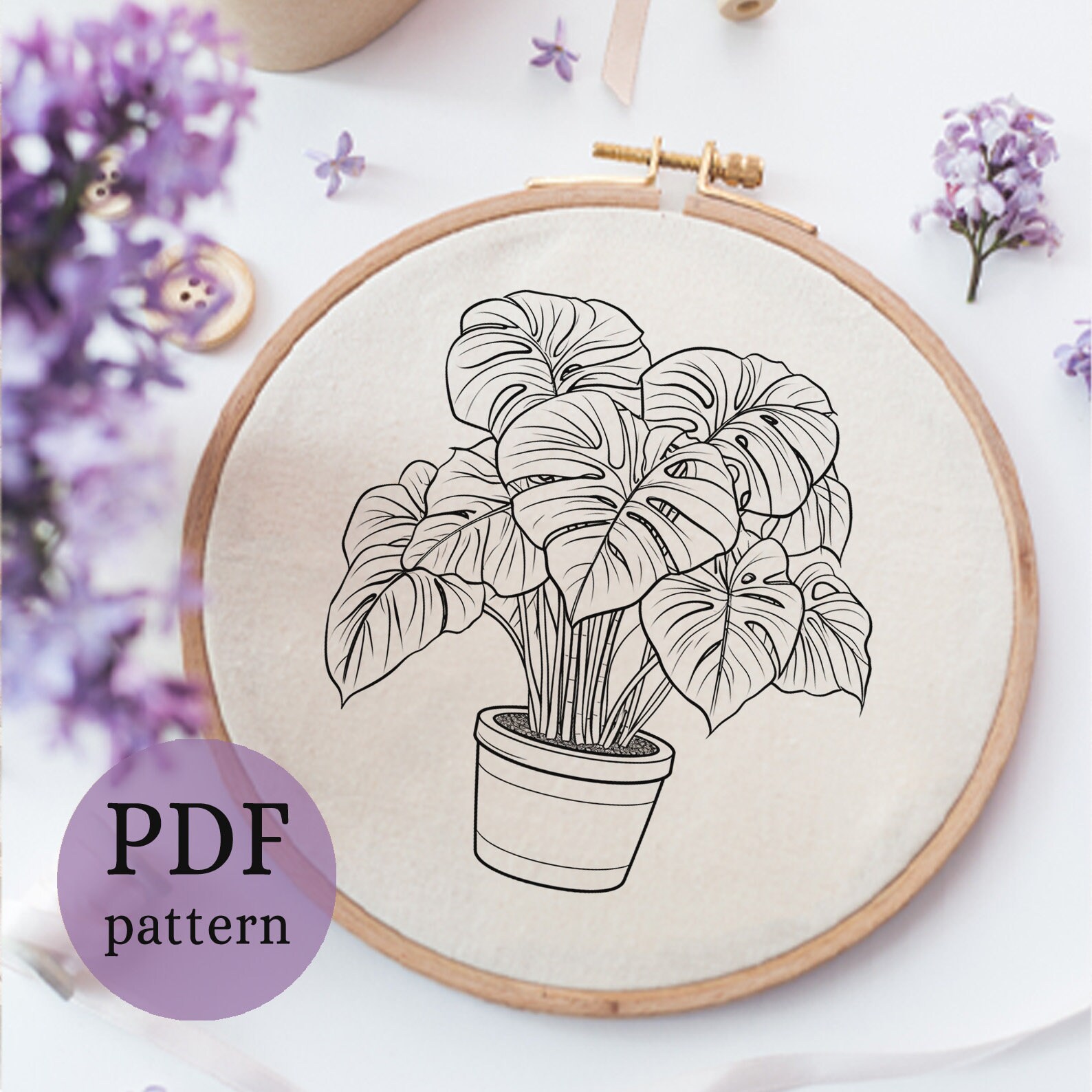 Beginner Embroidery Kit Minimalist Houseplants DIY Hand Embroidery Pattern  Plant Craft Kit for Adults Mother's Day Gift Idea 