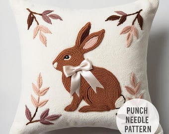 Rabbit Punch Needle Pattern: Beginner Friendly DIY Home Decor (PDF Pattern)