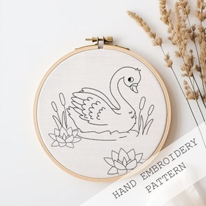 Swan hand embroidery pattern, Counted embroidery  Pattern Swan, cross stitch, diy, how-to, embroidery, pattern,supply,nursery swan ballerina
