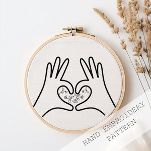 Love Hand Embroidery Pattern, Sampler Embroidery, Valentine Hand Embroidery Pattern, Embroidery PDF, Hand Embroidery, Beginner Embroidery
