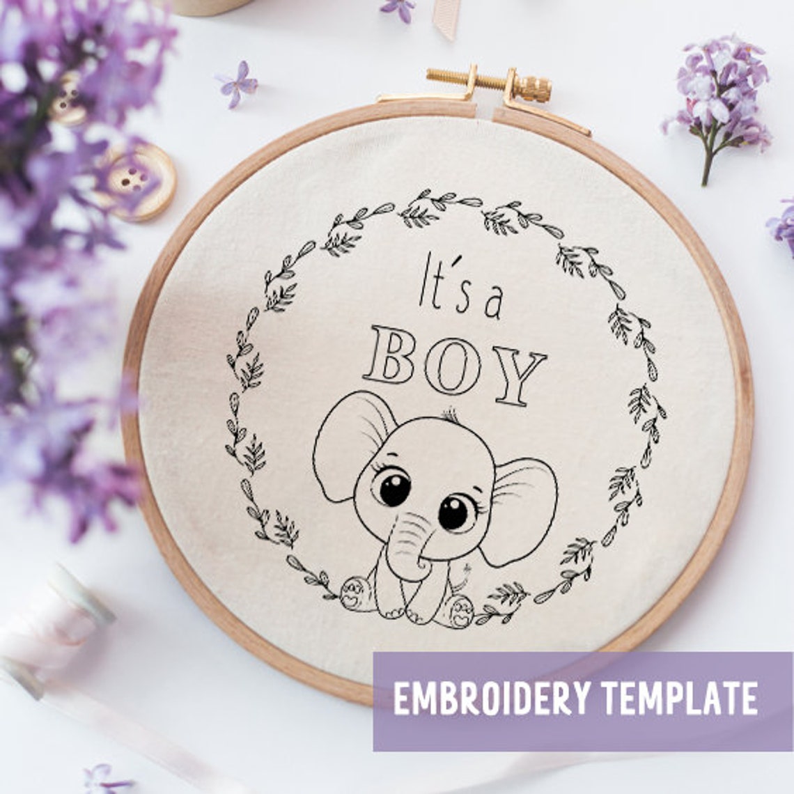 Embroidery Pattern Elephant Embroidery Nursery Embroidery Etsy