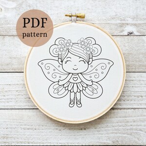 Fairy Magic, Fun & Cute, DIY Hand Embroidery Template Pattern PDF ...