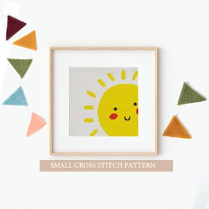 Happy Sun cross stitch, sun Cross Stitch, space Cross Stitch, Modern Cross Stitch Pattern, PDF Instant Download, nursery cross stitch PDF