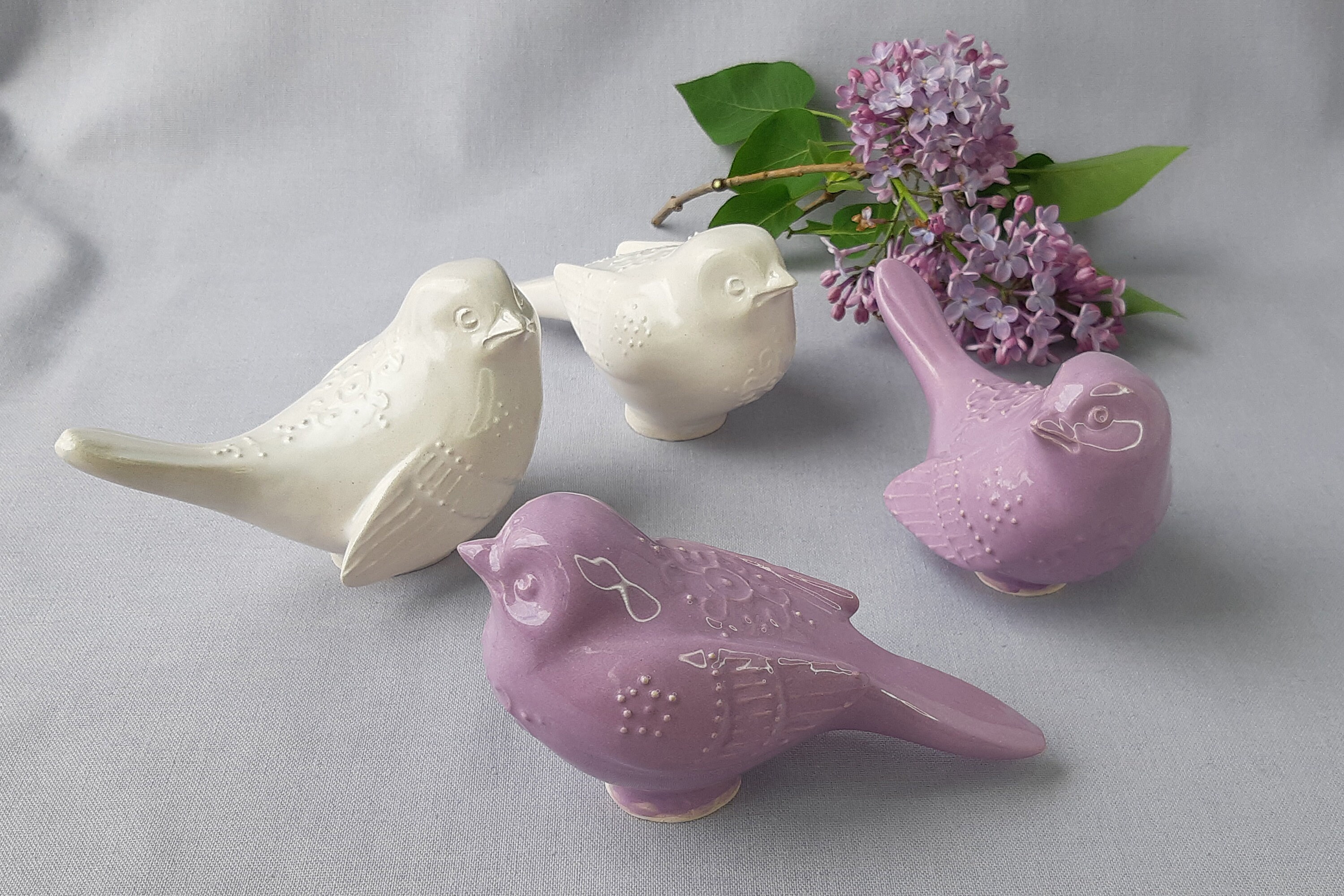 Decorative Ceramic bird handmade with love clay with pink Etsy