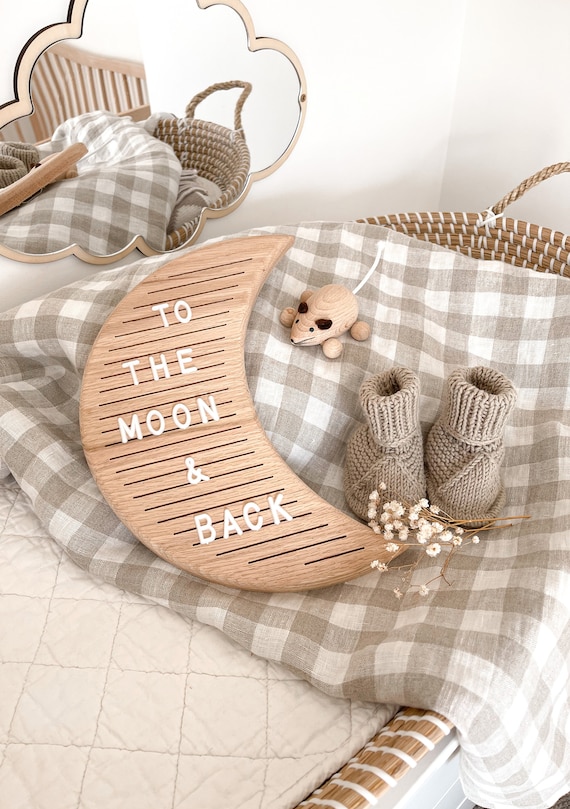 Moon Letter Board Wooden Letter Board Nursery Decor Moon | Etsy UK