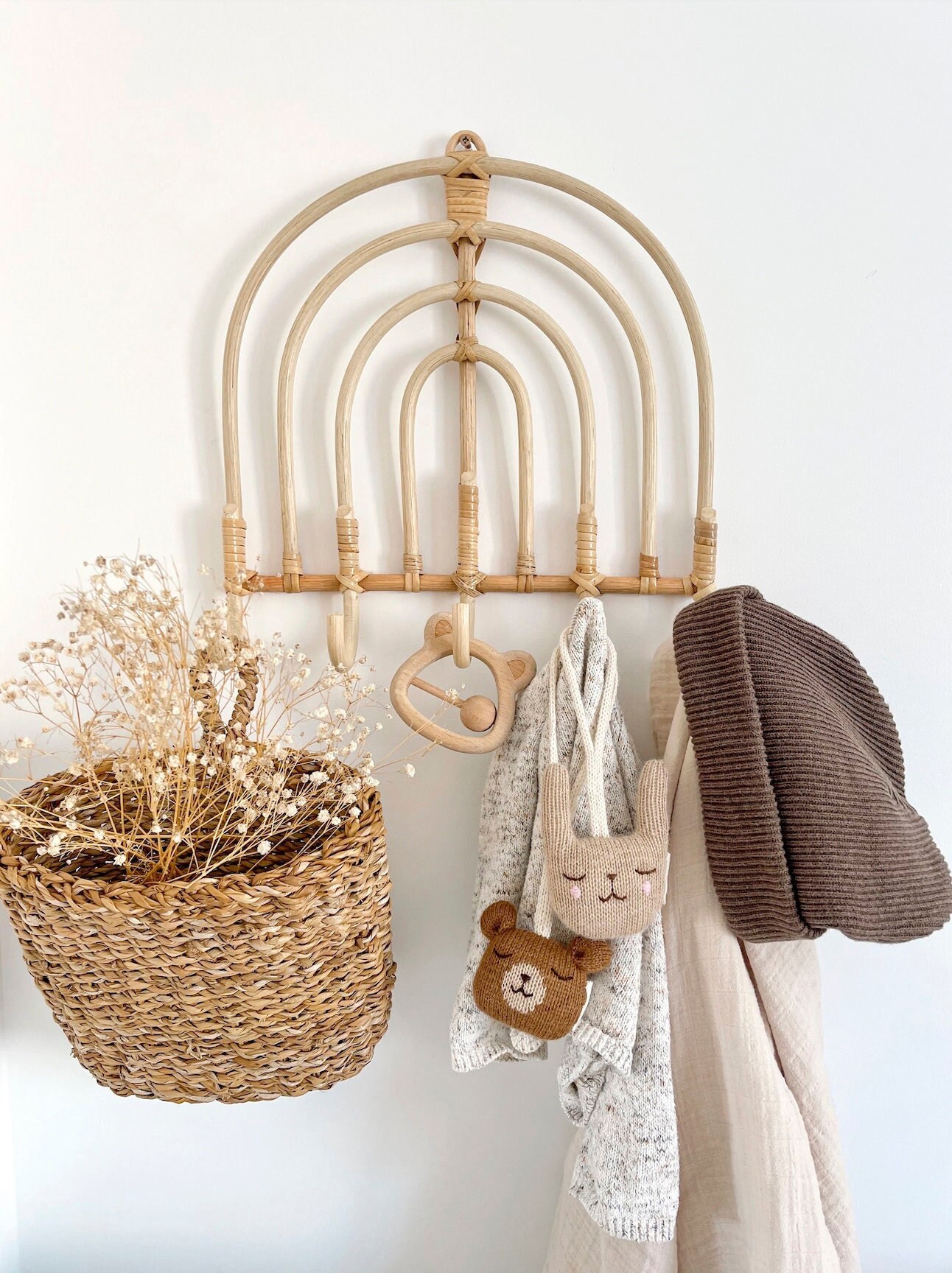 Rattan Rainbow Hanger Nursery Decor Rattan Decor Rainbow Boho Decor