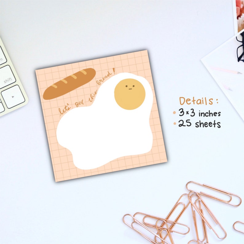 Let’s Get This Bread Memo Pads | Kawaii Notepads | Reminder Notes ...