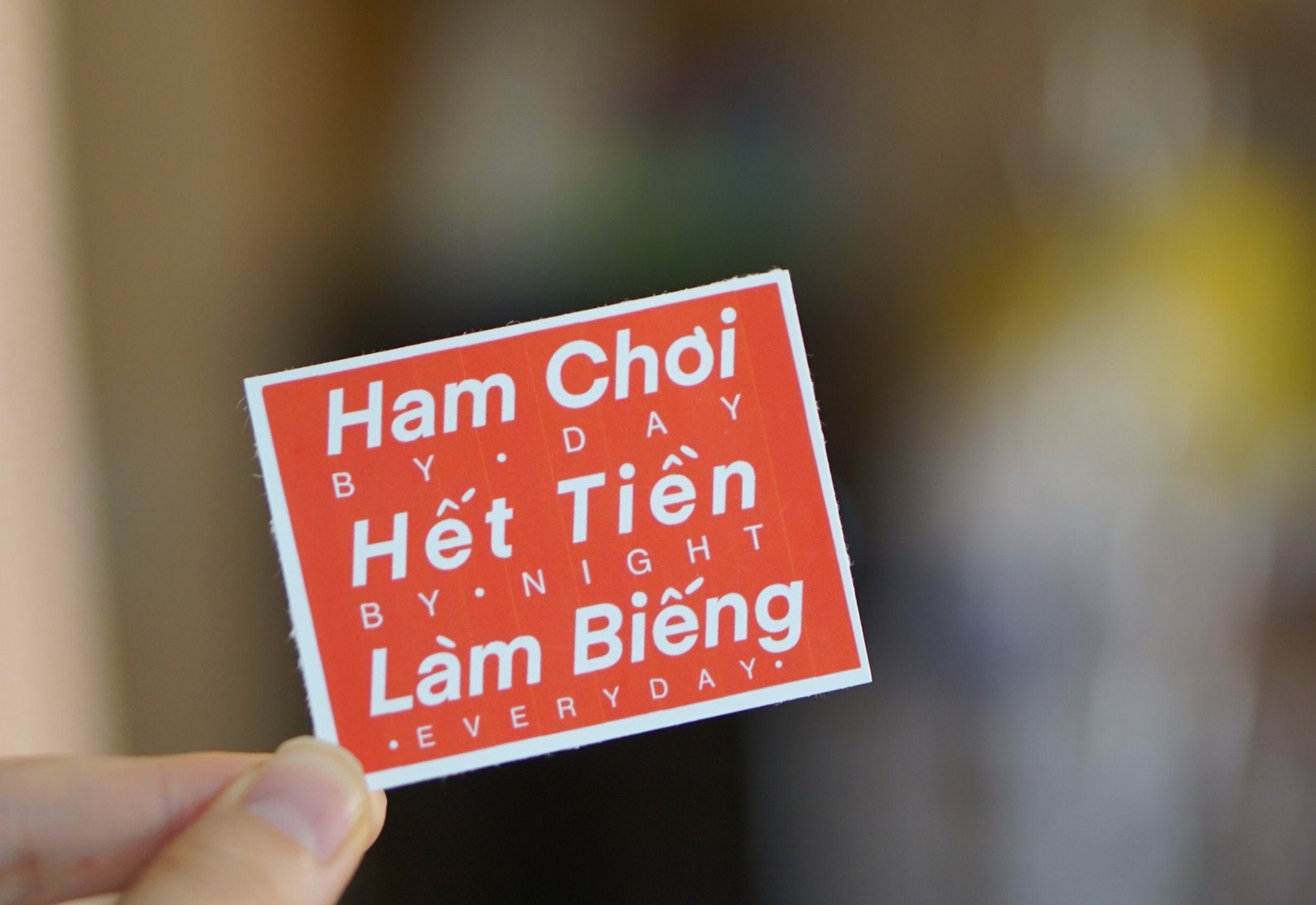Ham Choi Het Tien Lam Bieng Vietnamese Motto Sticker Red Etsy