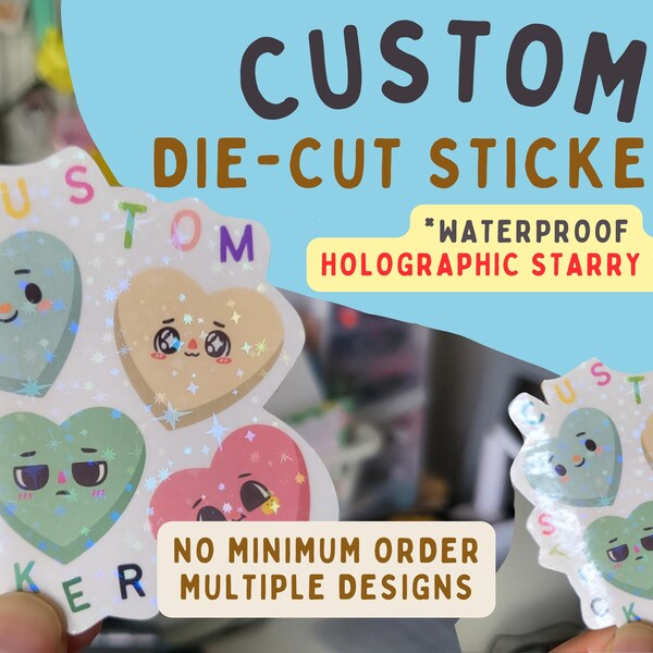 Diecut Custom Stickers No Minimum Etsy