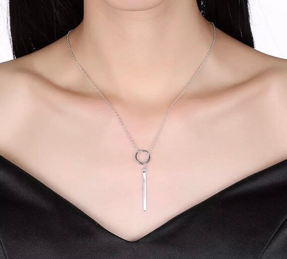 Hoop and bar on sale necklace