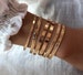 Fashion Gold Tone Cuff Bangle Bracelet Set 