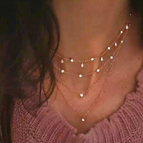 Oval Chain & Scarf Multi-Layer Necklace Set main image 1