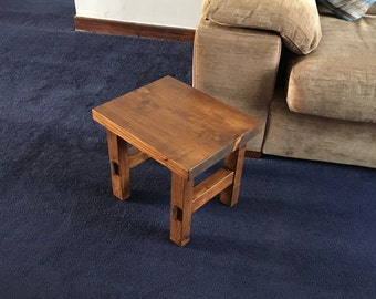 Wooden Small End Side Table or Stool with Mortice and Tenon joints