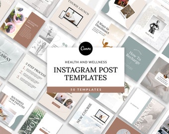 50 Instagram-berichtsjablonen Canva | Instagram-sjabloon voor voedingsdeskundige | Holistische wellnesscoach | Ondernemer gezondheid en welzijn