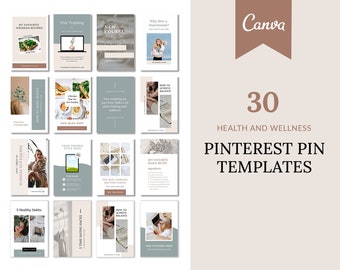 Canva-sjablonen voor Pinterest | Gezondheidscoach sociale media-sjabloon | Vrouwelijk merk voor kleine bedrijven | Pinterest-bord | Blogpin