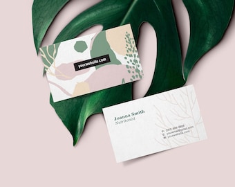 Bewerkbare sjabloon voor visitekaartjes Canva - Gezondheidscoach - Minimalistische visitekaartjes - Afdrukbare visitekaartjes