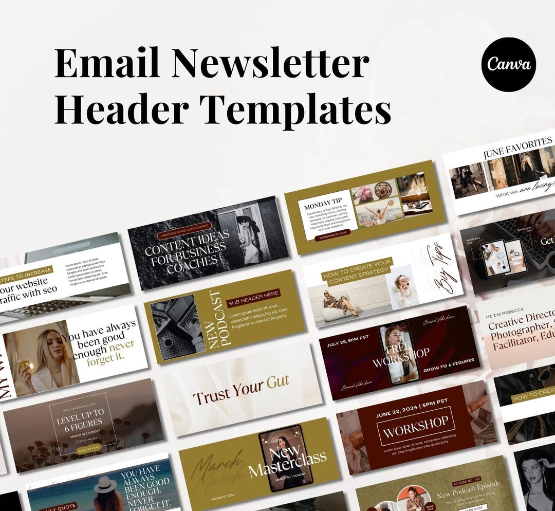 Email Newsletter Header Banner| 30 Canva Templates | Business Coach ...